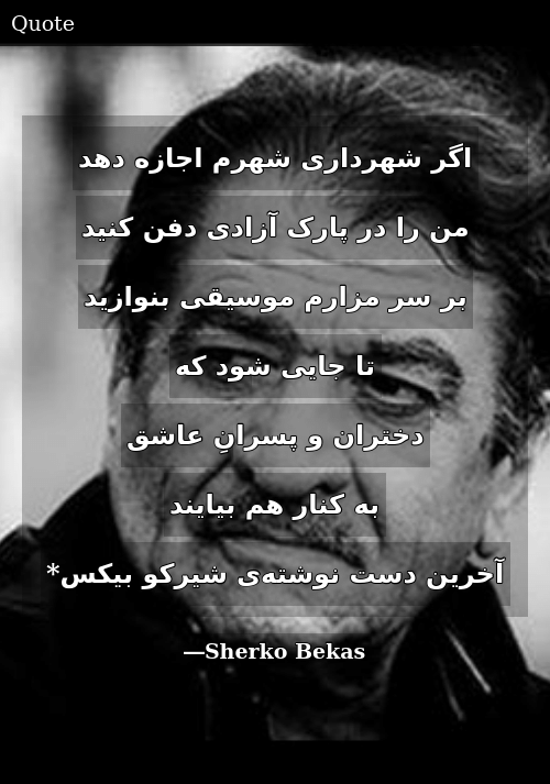 شیرکو بیکس تصویر کارپایە ی  شعر 
